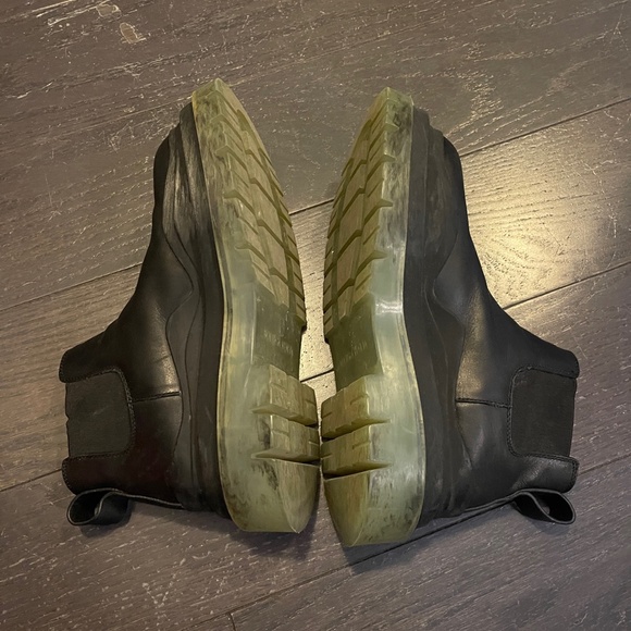 Bottega Veneta Tire Ankle Leather Rubber Chunky Black Chelsea Boots Biker 37 - Picture 6 of 12